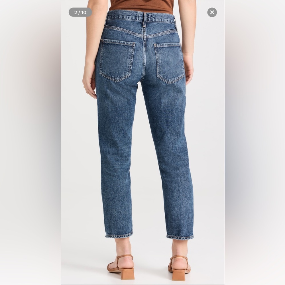 AGOLDE Riley Crop: High Rise Straight Jeans - Picture 2 of 5